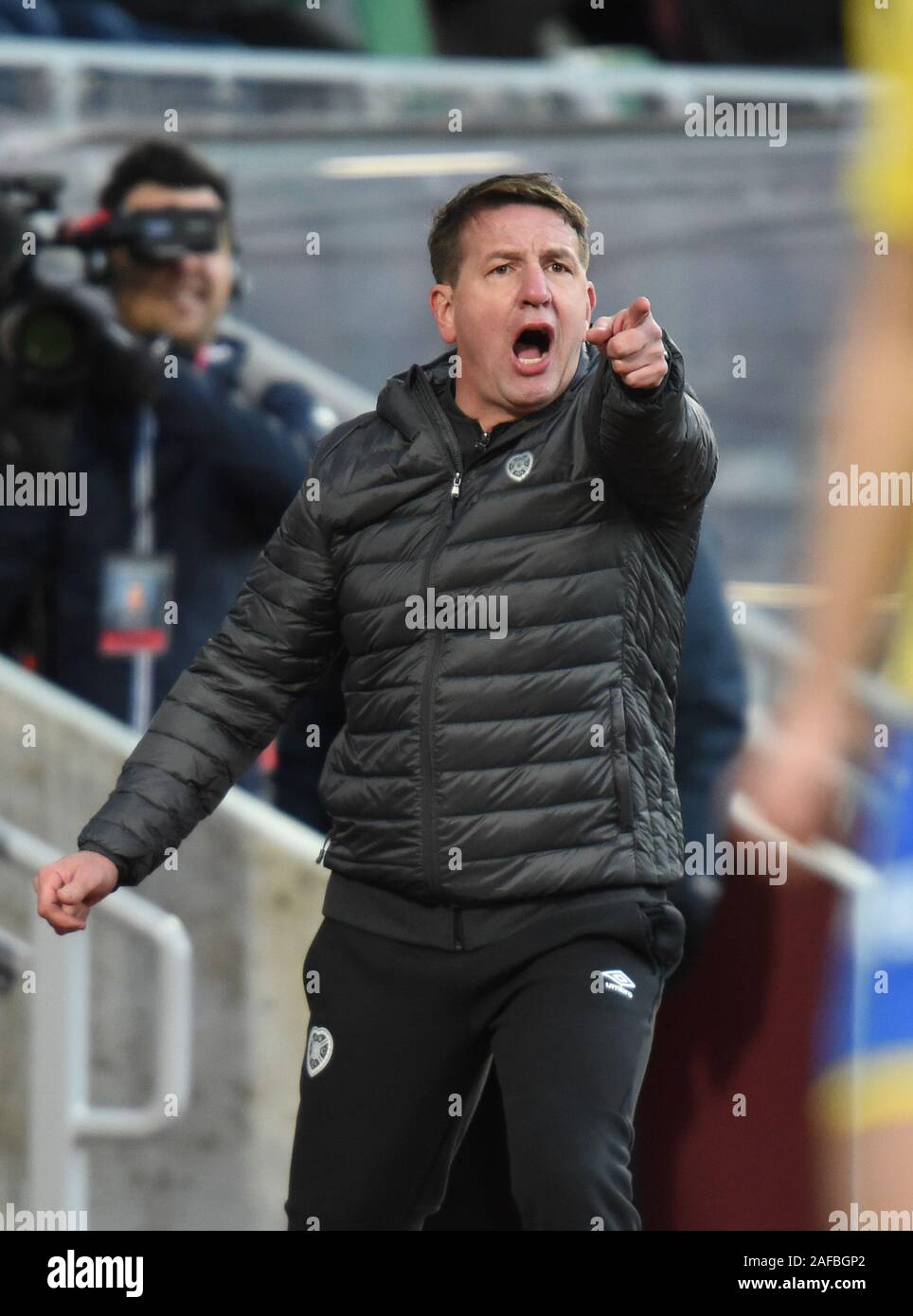 UK. 14 Décembre, 2019. Parc de Murrayfield, Edinburgh, Ecosse;UK. Coeurs 0 vs St Johnstone 1 Scottish Premiership Match Coeur Coeurs St Johnstone nouveau manager Daniel Stendel lors de la défaite à domicile St Johnstone. Crédit : eric mccowat/Alamy Live News Banque D'Images