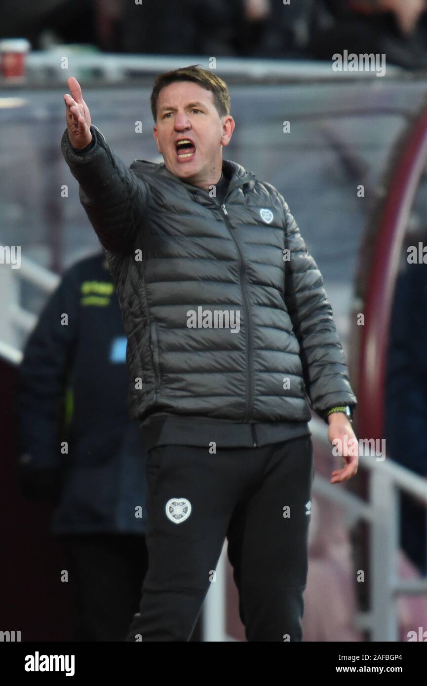 UK. 14 Décembre, 2019. Parc de Murrayfield, Edinburgh, Ecosse;UK. Coeurs 0 vs St Johnstone 1 Scottish Premiership Match Coeur Coeurs St Johnstone nouveau manager Daniel Stendel lors de la défaite à domicile St Johnstone. Crédit : eric mccowat/Alamy Live News Banque D'Images
