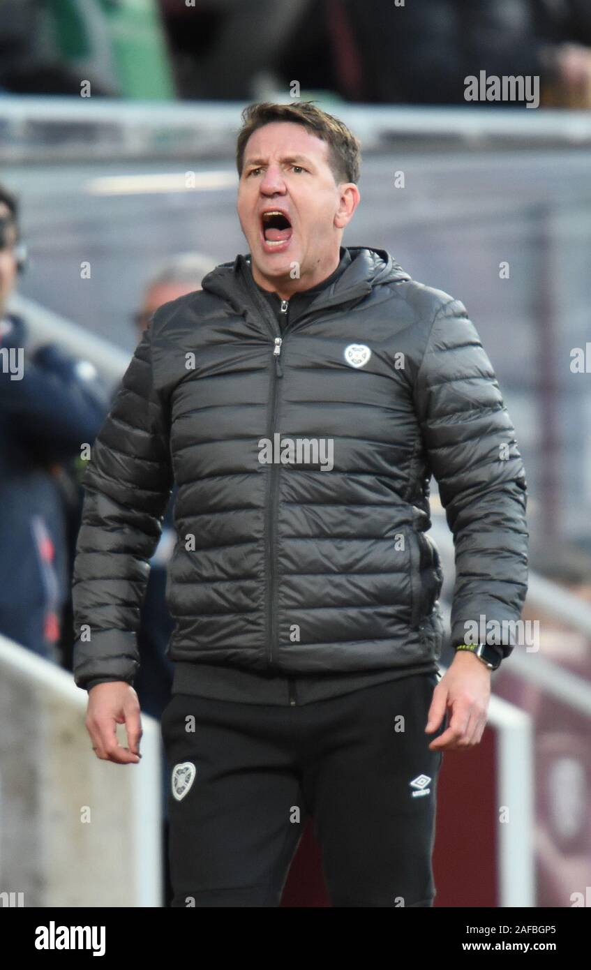 UK. 14 Décembre, 2019. Parc de Murrayfield, Edinburgh, Ecosse;UK. Coeurs 0 vs St Johnstone 1 Scottish Premiership Match Coeur Coeurs St Johnstone nouveau manager Daniel Stendel lors de la défaite à domicile St Johnstone. Crédit : eric mccowat/Alamy Live News Banque D'Images