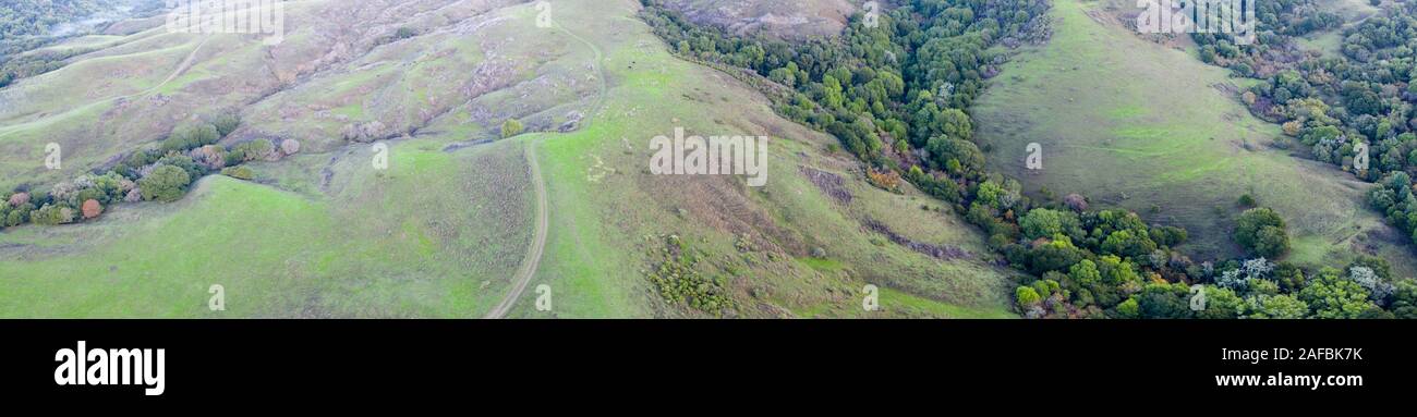 Beaux sentiers de randonnée serpentent à travers les collines de l'est pacifique, juste à l'est de la Baie d'Oakland, Berkeley, et El Cerrito dans la région de San Francisco. Banque D'Images