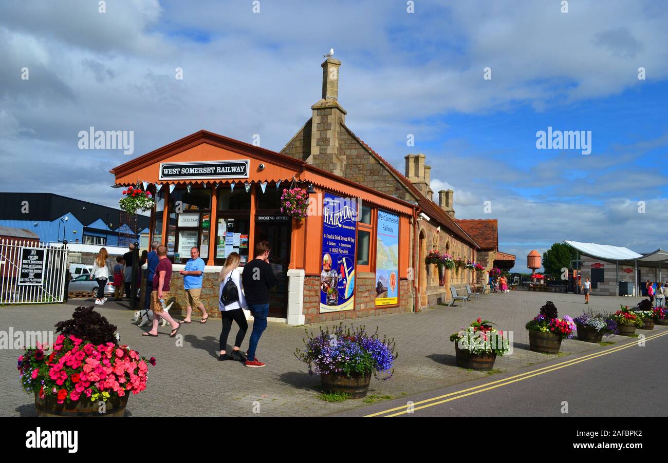 La station de Minehead, West Somerset Railway, Somerset, UK Banque D'Images