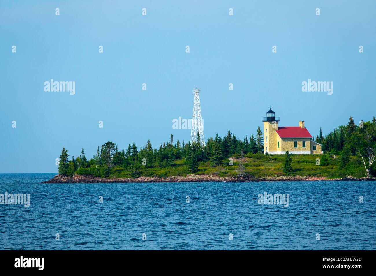 Le port cuivre Light est un phare situé dans le port de port cuivre, Michigan USA dans la péninsule de Keweenaw du Haut Michigan l'intérieur Fort W Banque D'Images