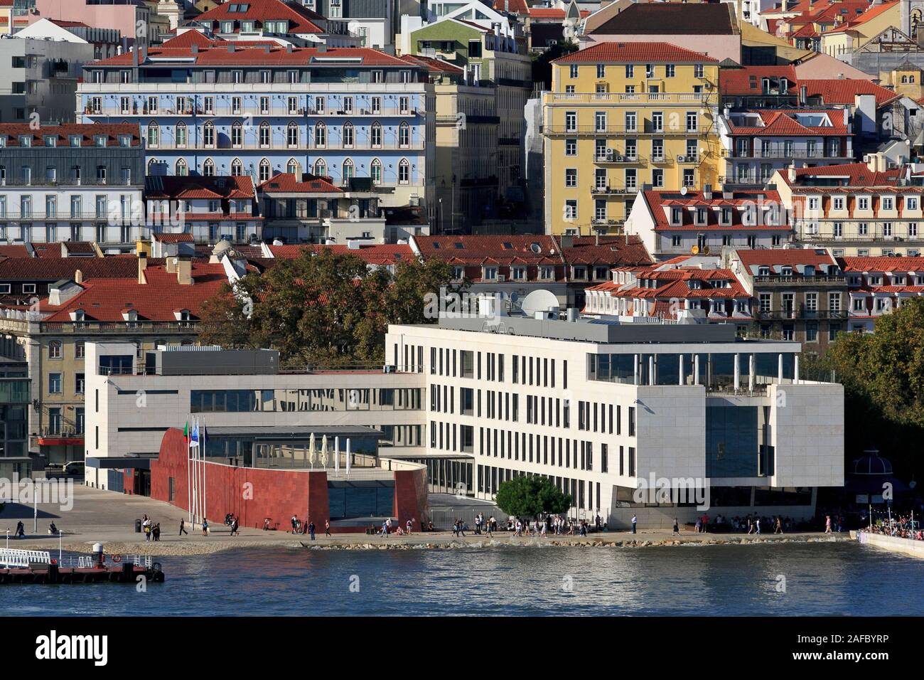 Quiosque Ribeira das Naus, Lisbonne, Portugal Banque D'Images