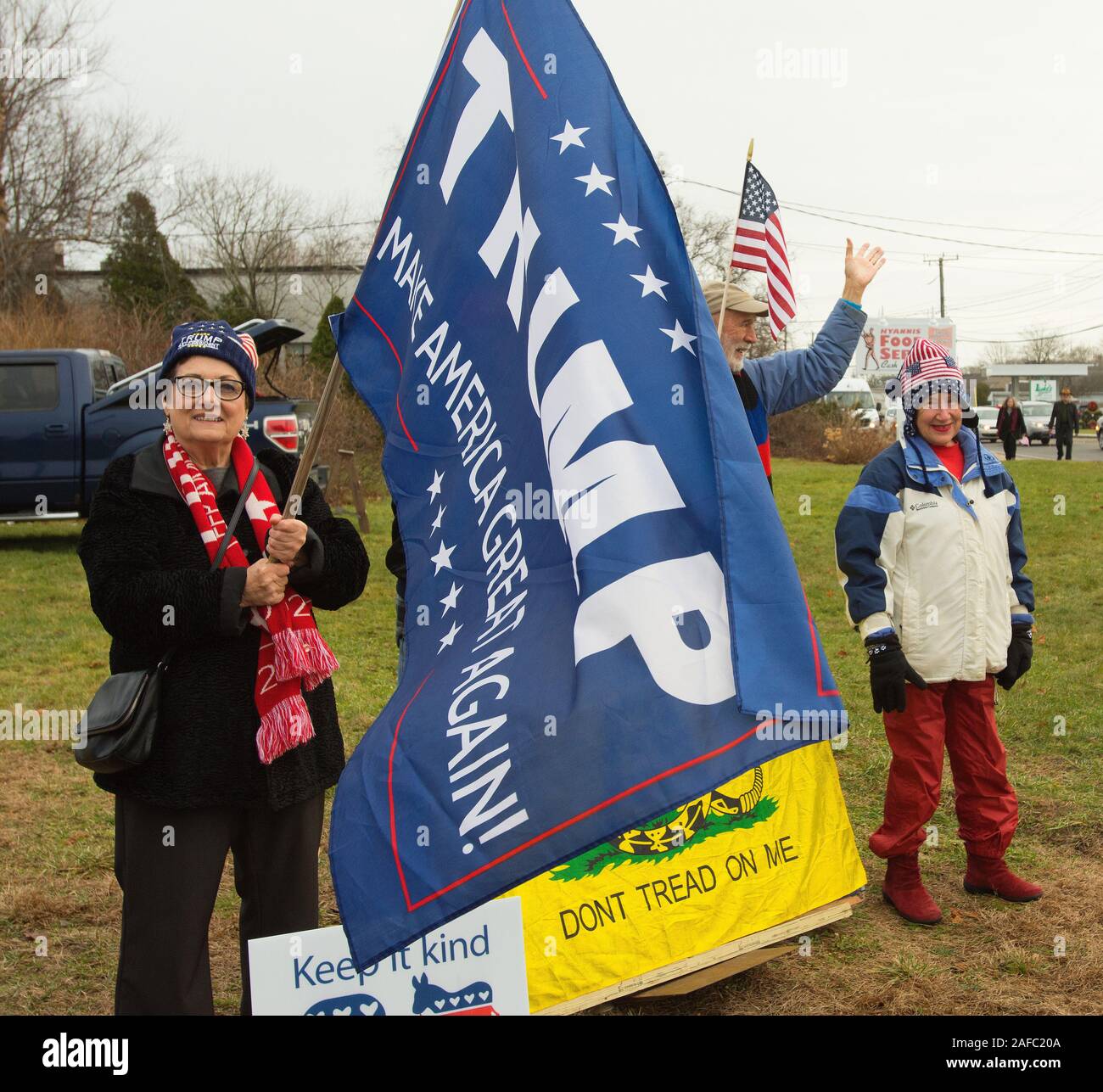 Un atout pro rassemblement politique à Hyannis, Massachusetts, à Cape Cod, USA Banque D'Images