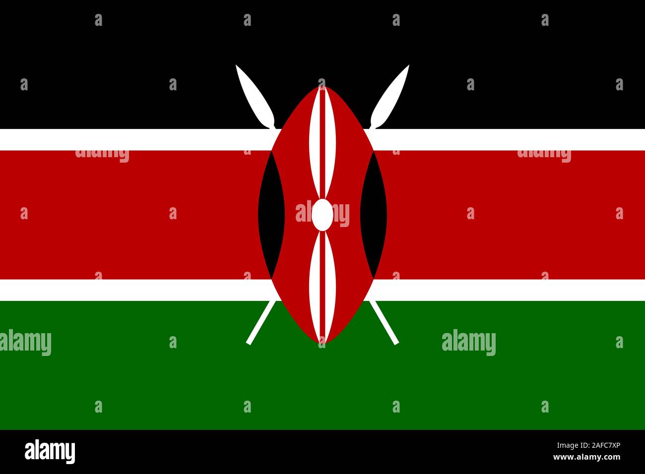 Grande télévision officielle de drapeau horizontal au Kenya Banque D'Images