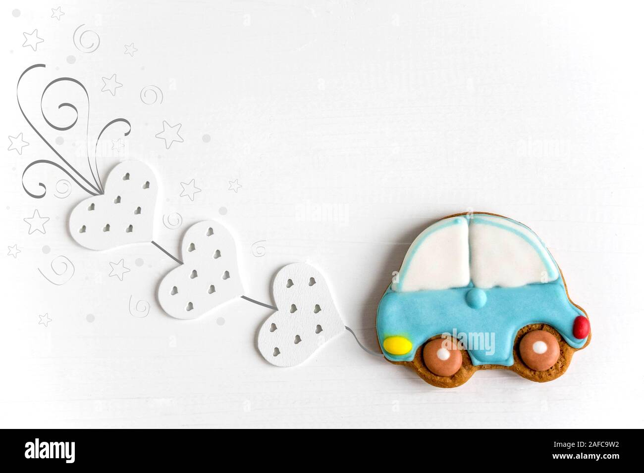 Cadre Pour La Conception D Une Banniere De Bebe Carte De Vœux Arriere Plan De Banniere Banniere Avec Bebe En Voiture Photo Stock Alamy