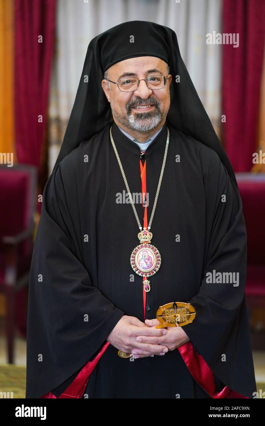 Le patriarche Ibrahim Isaac Sidrak (né le 19 août.1955, Egypte) dans Beni-Chiker est Patriarche d'Alexandrie de l'Église copte catholique d'Egypte, unis à Rome. Banque D'Images