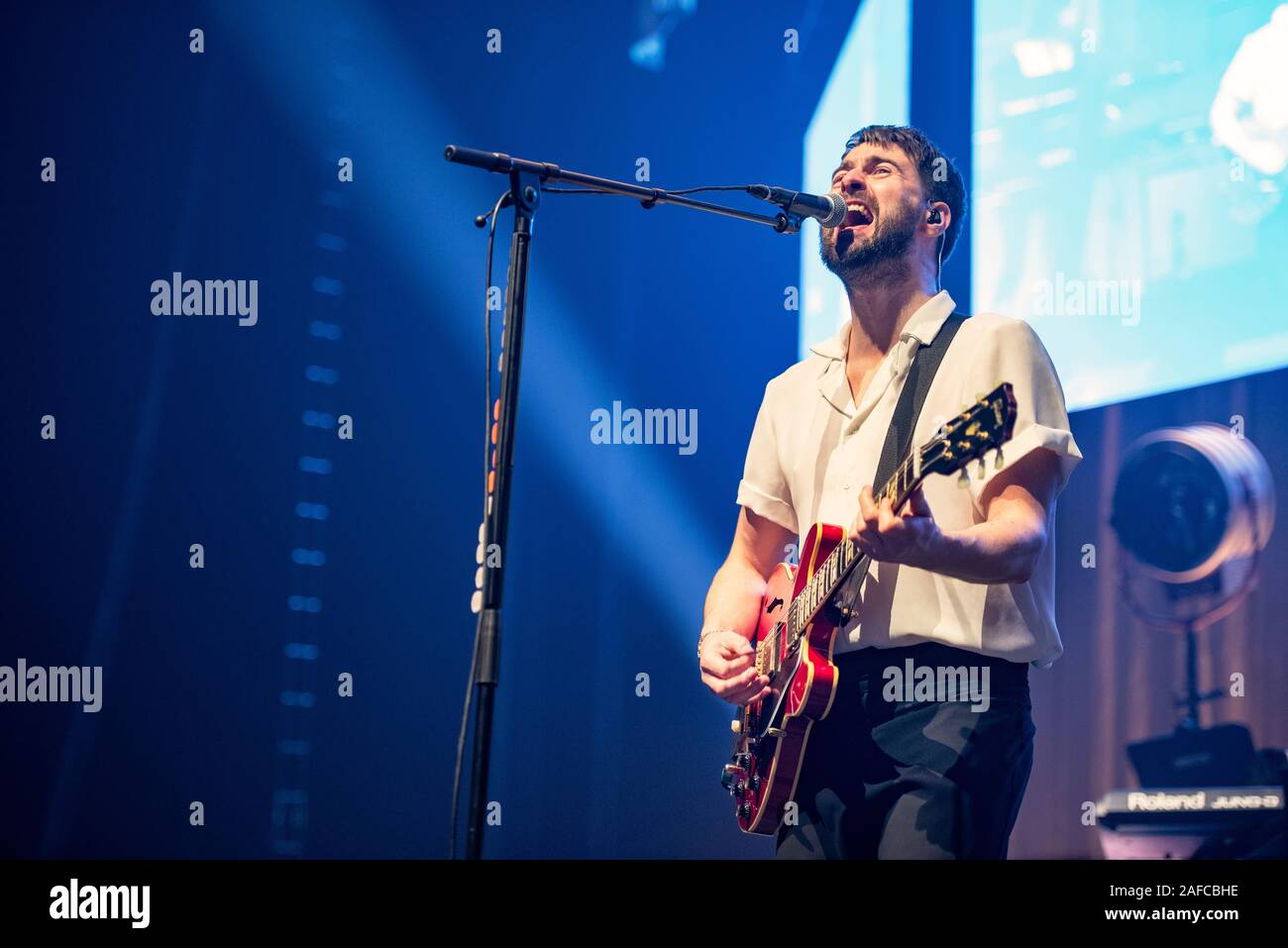 Manchester, UK. 14 décembre 2019. Liam Fray Michael Campbell et Daniel 'Conan' Moores de Die Nerven effectuer à la Manchester Arena sur leur tournée britannique pour toujours plus de plus, Manchester 2019-12-14 . Crédit : Gary Mather/Alamy Live News Banque D'Images