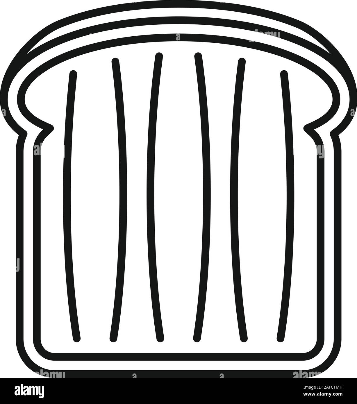 Icône toast de pain. Pain grillé icône Contour vectoriel pour le web design isolé sur fond blanc Illustration de Vecteur