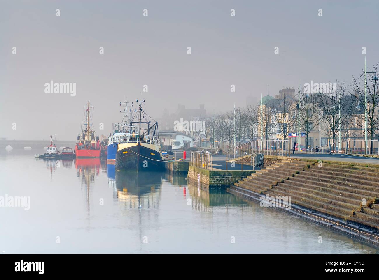 Des bateaux amarrés sur Bideford Quay, sur la rivière Torridge, North Devon, South West Banque D'Images