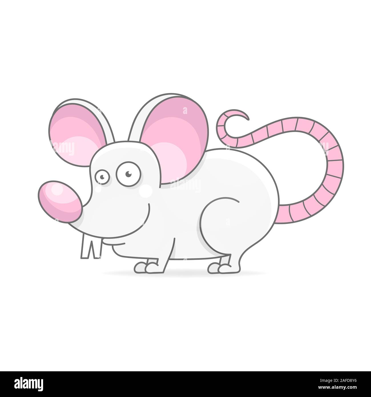 Souris blanche - Illustration isolé sur fond blanc Illustration de Vecteur