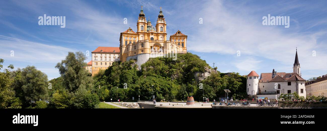 Abbaye bénédictine Stift Melk, patrimoine culturel mondial de l'UNESCO, Melk, Wachau, Haute Autriche, Autriche, Europe Banque D'Images