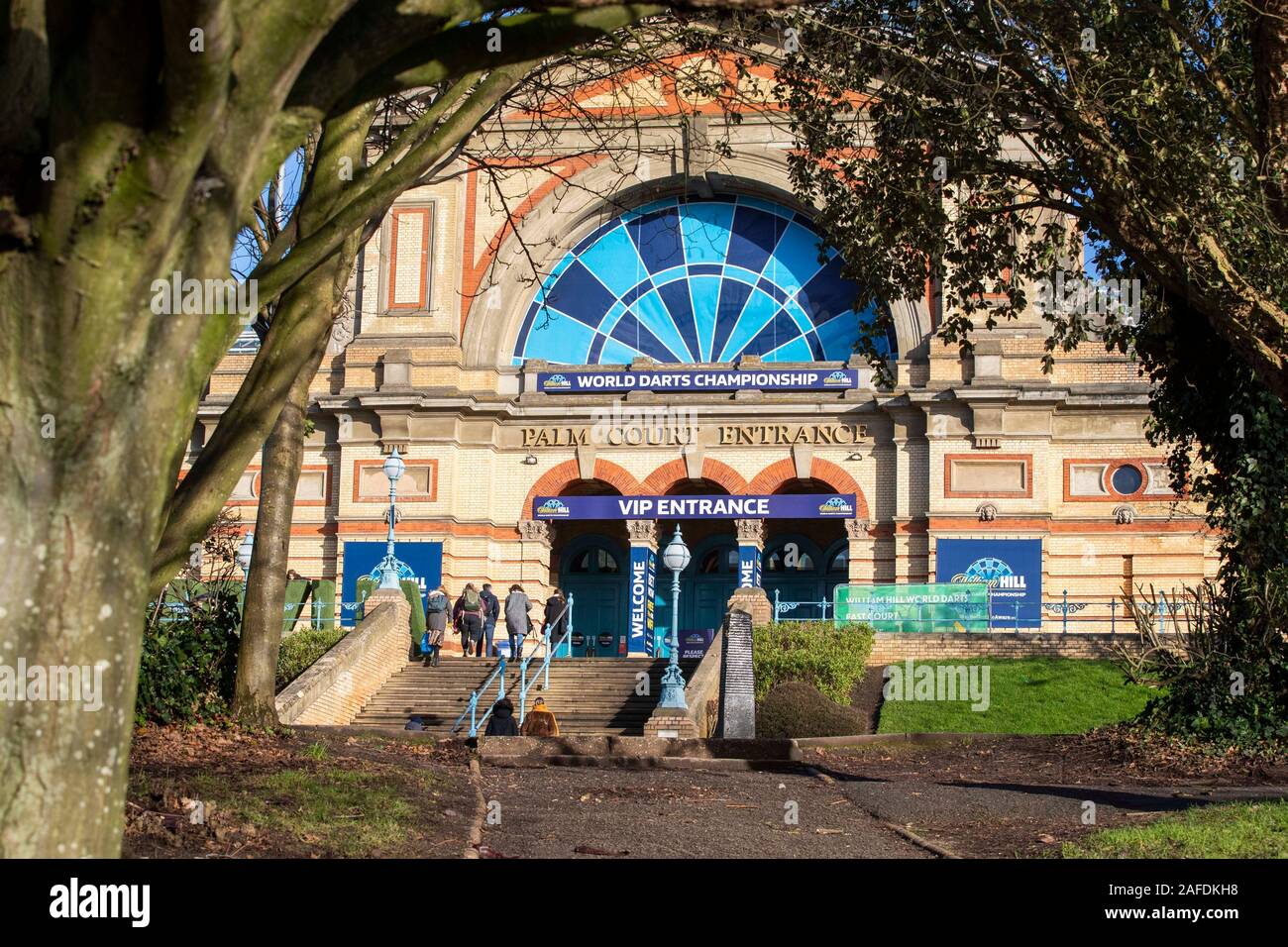 Londres, 14-12-2019 ,frontview Alexandra Palace lors de la William Hill, World Championship Darts , PDC. Banque D'Images