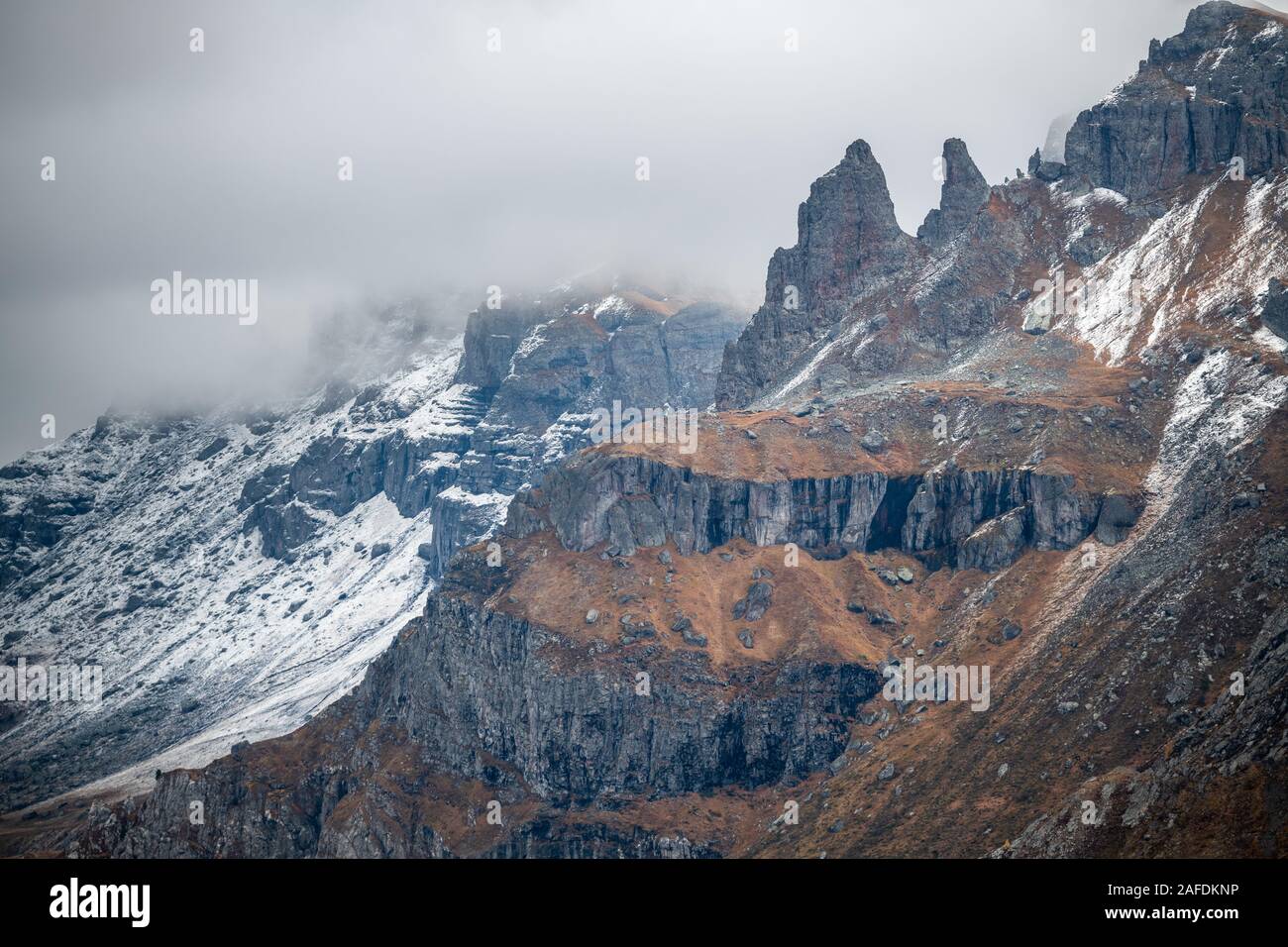 Passo Pordoi montagnes, Dolomites, Italie Banque D'Images