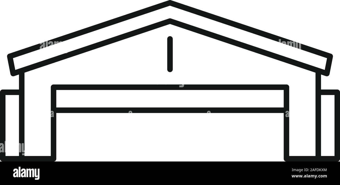 Hangar Construction icône. L'icône vecteur hangar construction contour pour la conception web isolé sur fond blanc Illustration de Vecteur