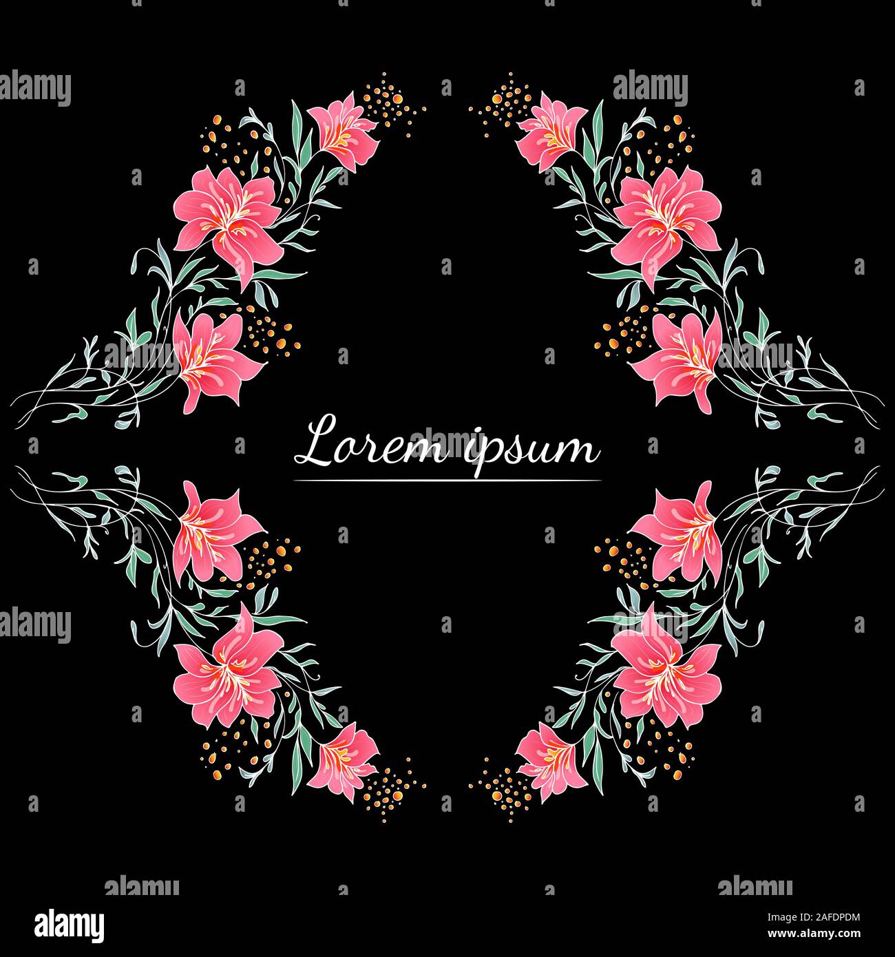 Cadre tropical à la main. Feuillage Jungle télévision illustration. Frontière Floral. Dessin à la main. Vector, isolé. Carte de mariage de source naturelle. Tropique d'été Illustration de Vecteur