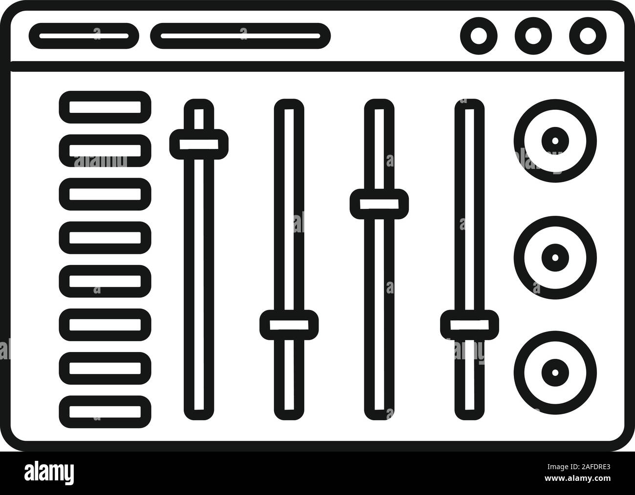 L'icône du programme d'égaliseur. Aperçu du programme l'icône vecteur d'égaliseur pour la conception web isolé sur fond blanc Illustration de Vecteur
