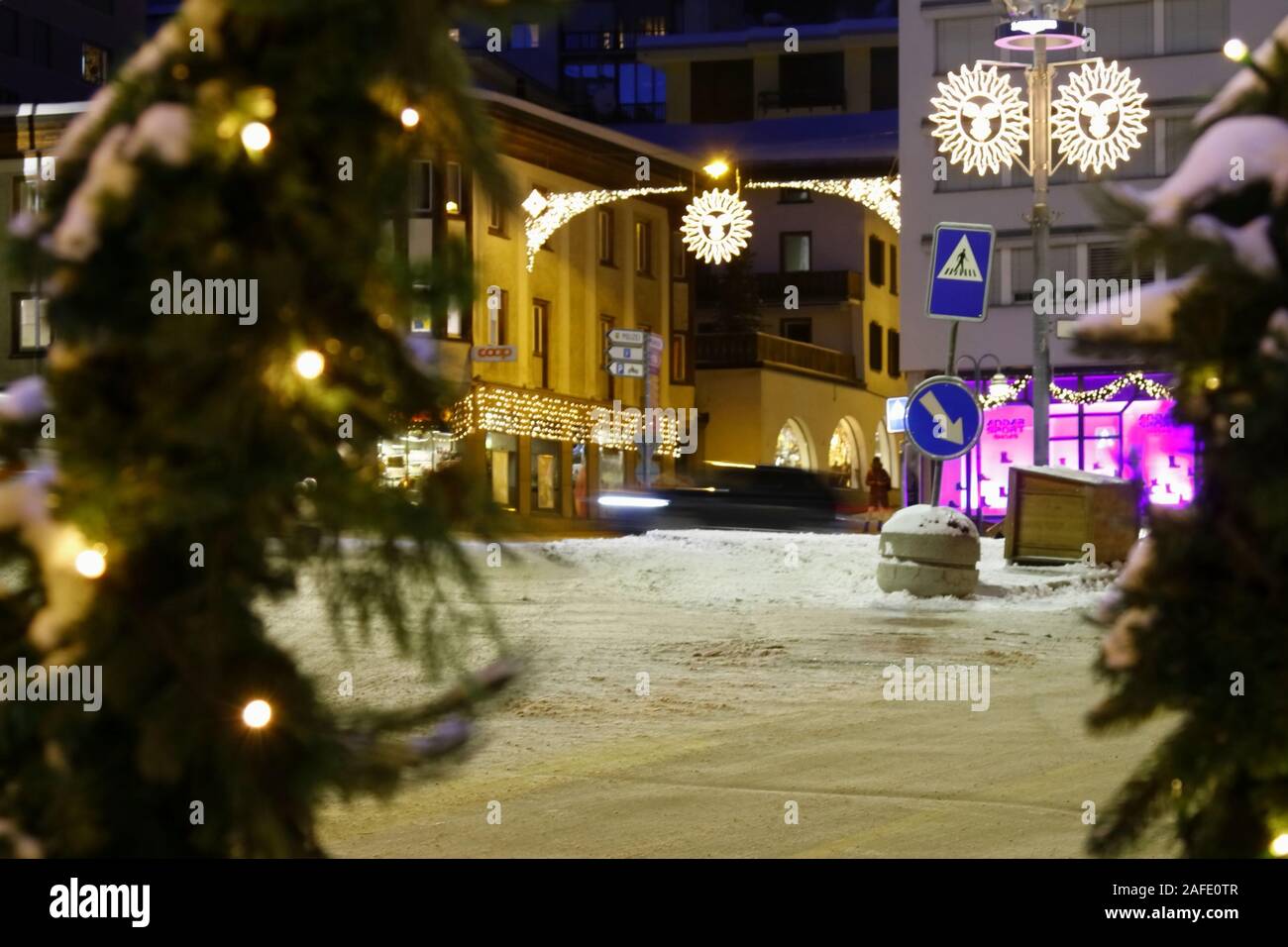 Stimmungsvolle Vorweihnachtszeit à Saint-moritz Banque D'Images