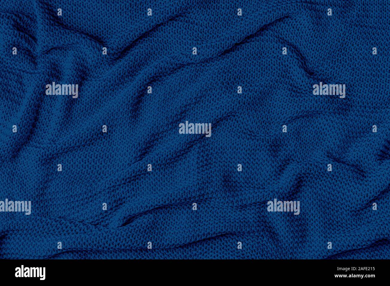 Arrière-plan avec plaid, vue de dessus, l'espace de copie.Blue abstract background. Couleur de l'année 2020. Banque D'Images