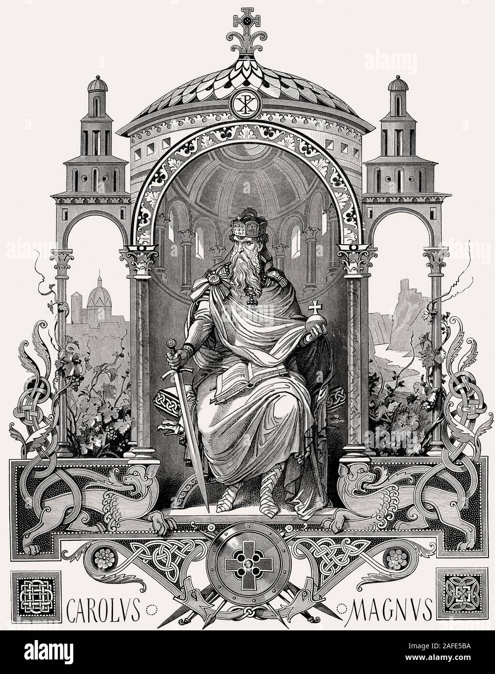 Le trône de l'empereur Charlemagne Banque D'Images