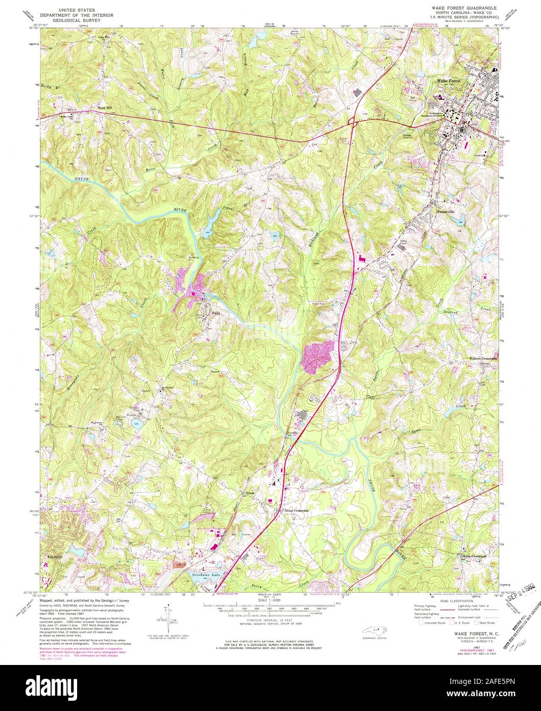 Carte TOPO USGS Caroline du NC Service de restauration de la forêt 1649931967 24000 Banque D'Images