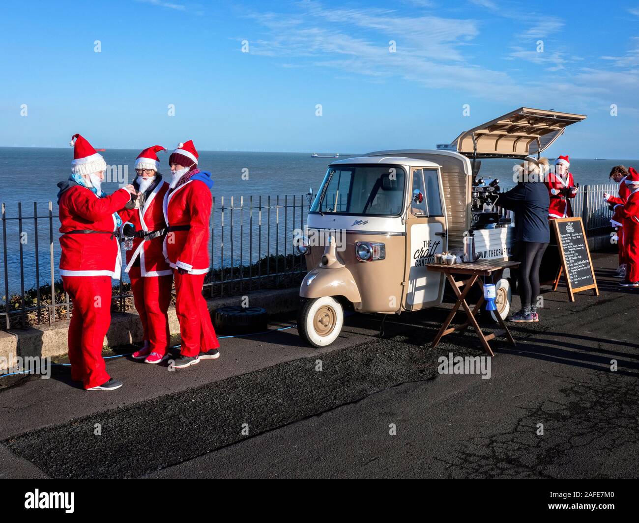 Noël Santa run dans Margate Kent UK Banque D'Images