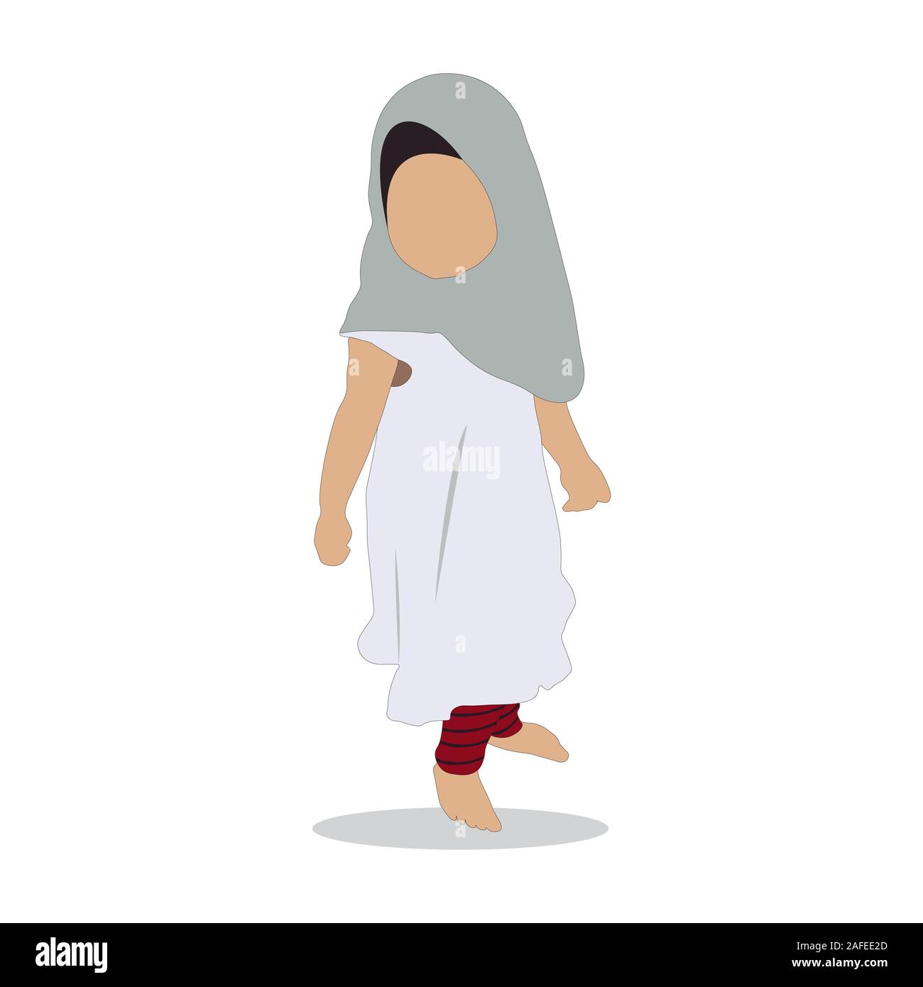 Peu vecteur fille musulmane avec hijab. Kid avec beau dressing Illustration de Vecteur