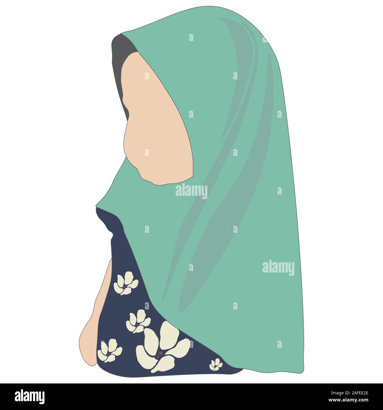 Peu vecteur fille musulmane avec hijab. Kid avec beau dressing Illustration de Vecteur