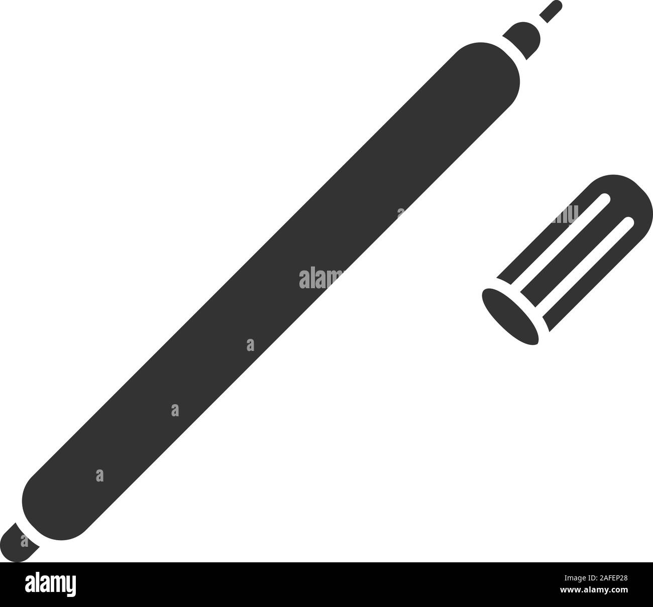 Feutre marqueur tissu icône glyphe. Symbole de Silhouette. L'espace négatif. Vector illustration isolé Illustration de Vecteur
