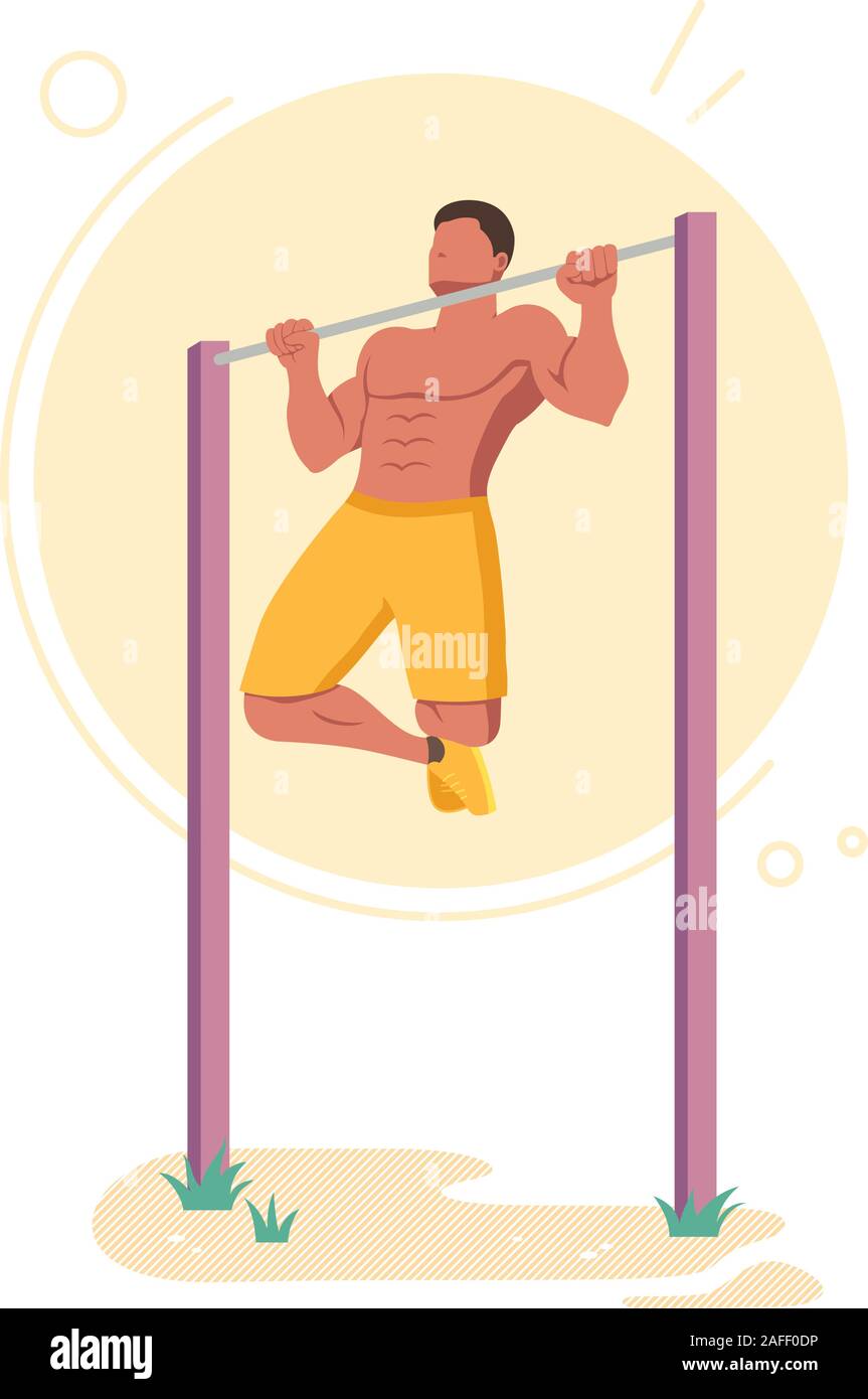 Tirer-se lève la gymnastique suédoise de poids corporel Exercice Illustration de Vecteur
