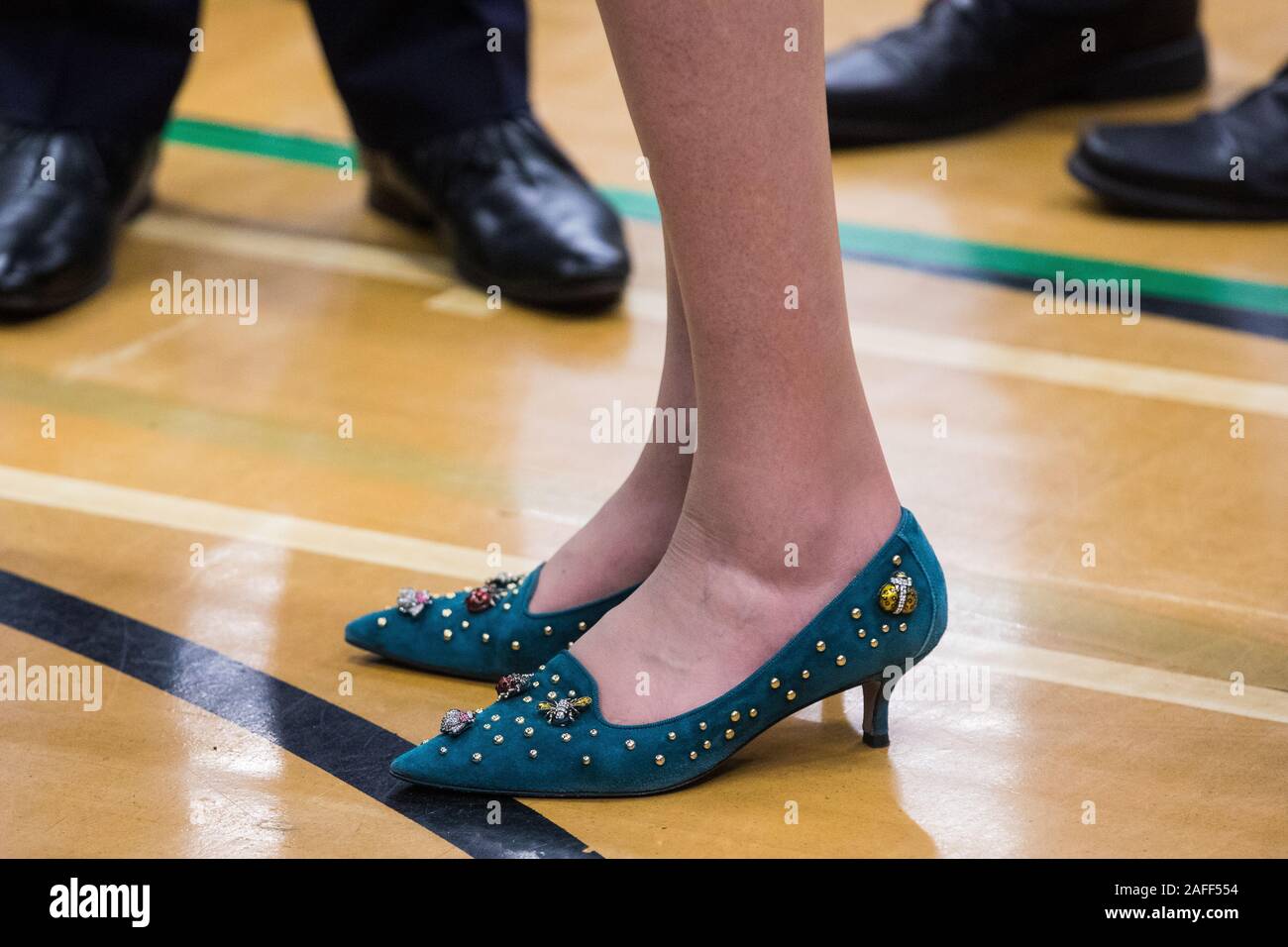 Maidenhead, Royaume-Uni. 13 Décembre, 2019. Le choix de mai Theresa chaussure pour l'élection générale de la circonscription de Maidenhead. Credit : Mark Kerri Banque D'Images