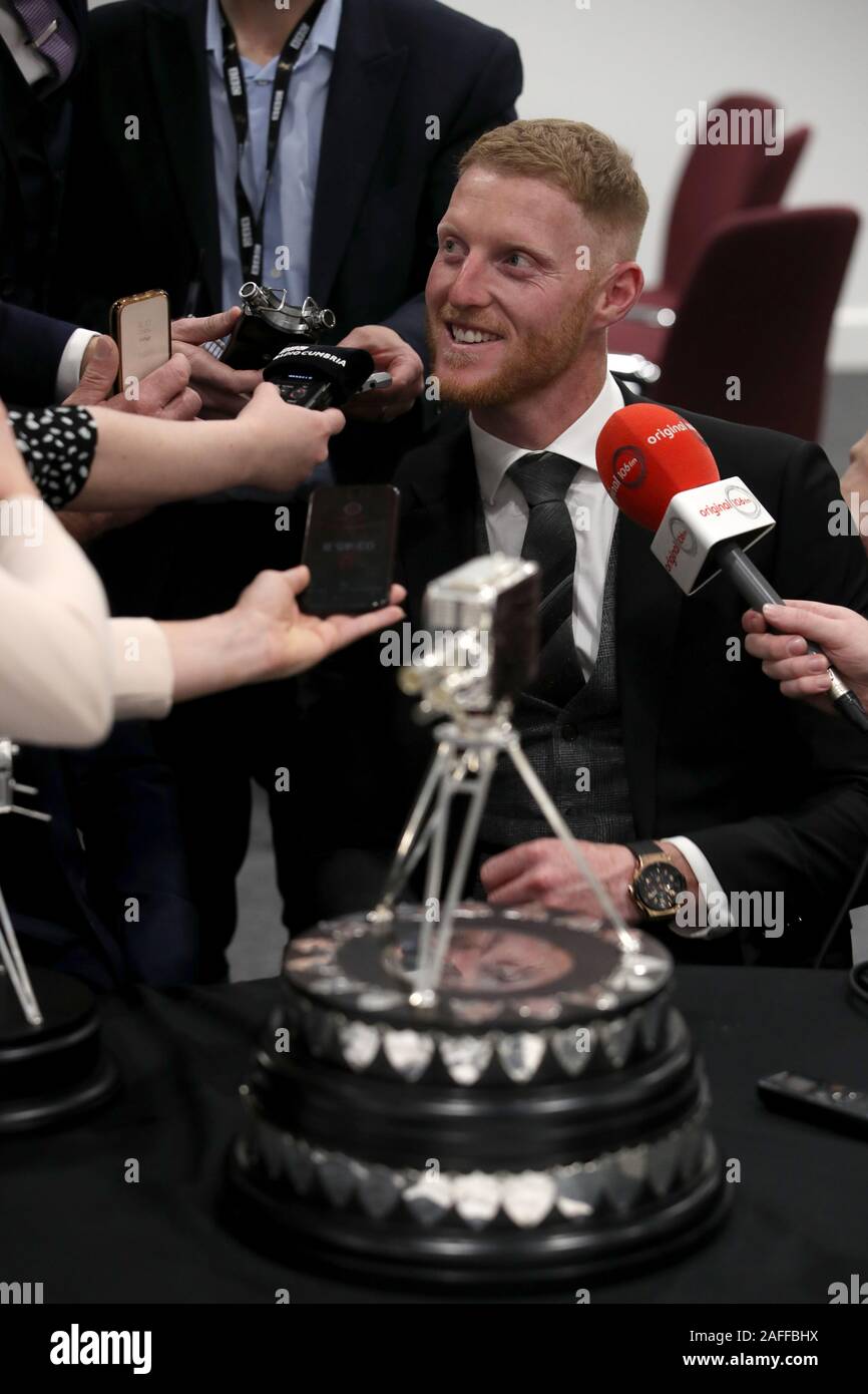 Ben Stokes parle aux médias après la personnalité sportive de la BBC de l'année 2019 au P&J Live, Aberdeen. Banque D'Images