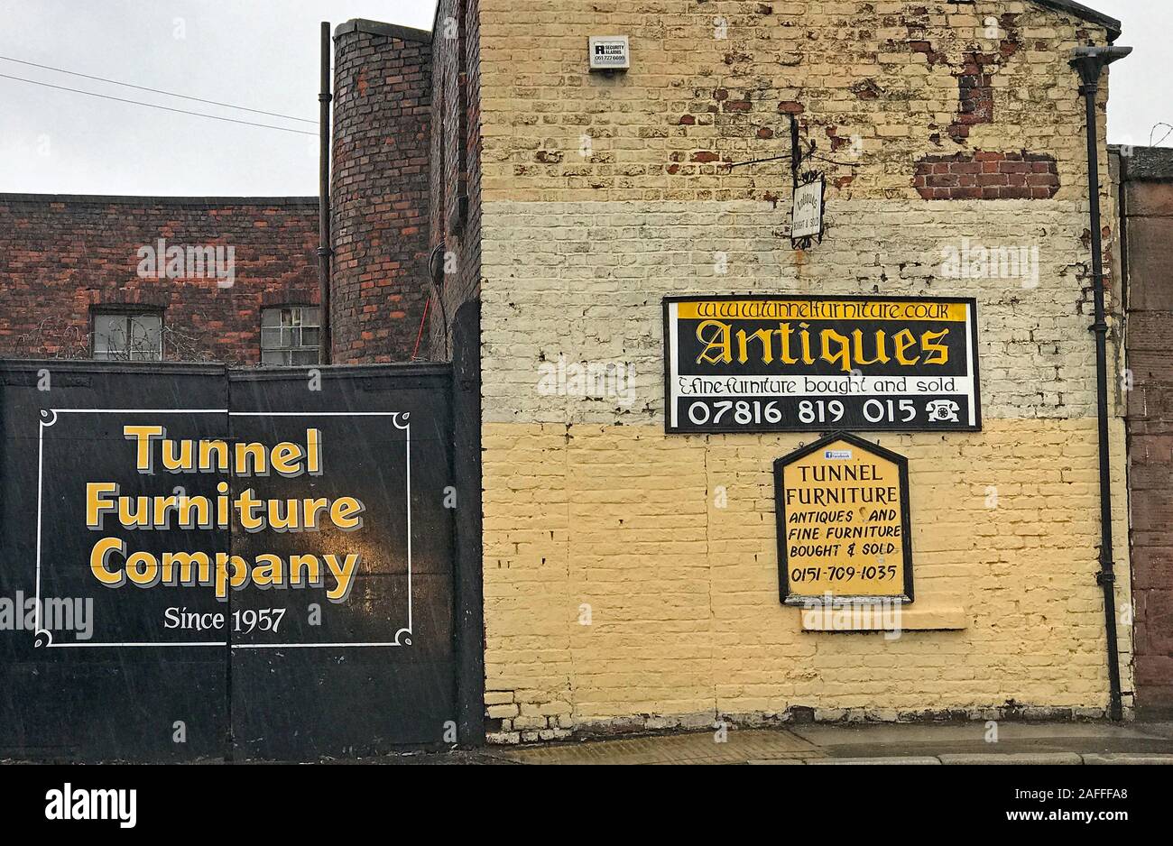 The tunnel Furniture Company, 46 tunnel Rd, Edge Hill, Liverpool, Merseyside, Angleterre, Royaume-Uni, L7 6NG Banque D'Images