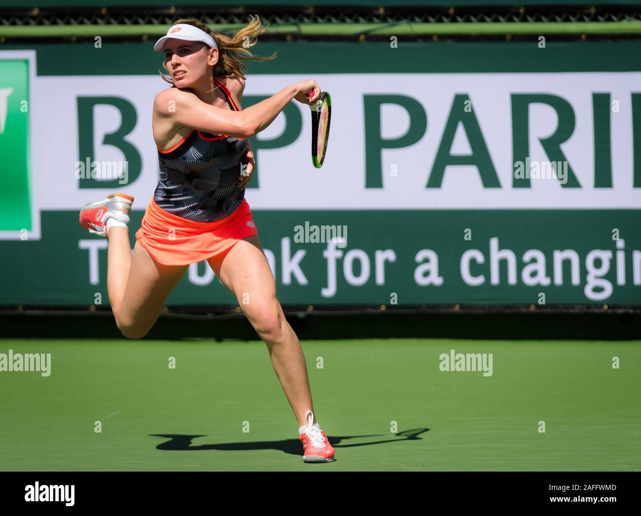 Ekaterina Alexandrova de Russie en action lors de son premier match du BNP Paribas Open 2019 Premier tournoi WTA tennis obligatoires Banque D'Images