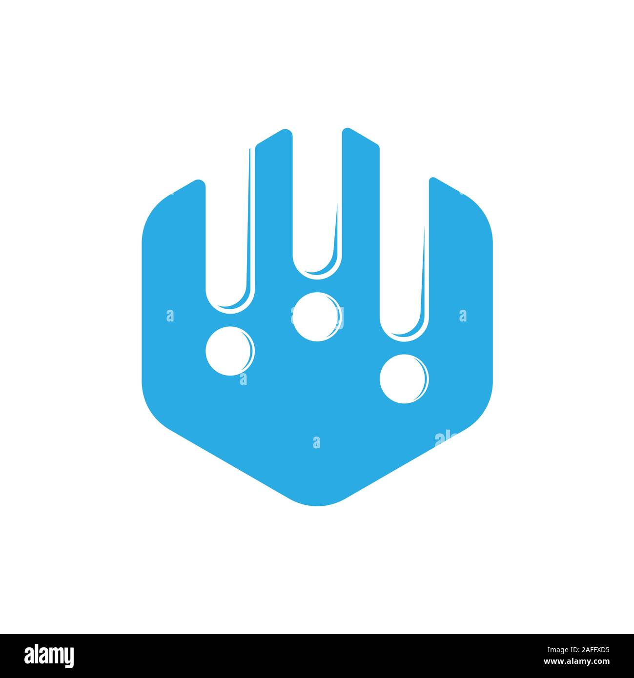 Chute de pluie simple vecteur logo hexagonal Illustration de Vecteur