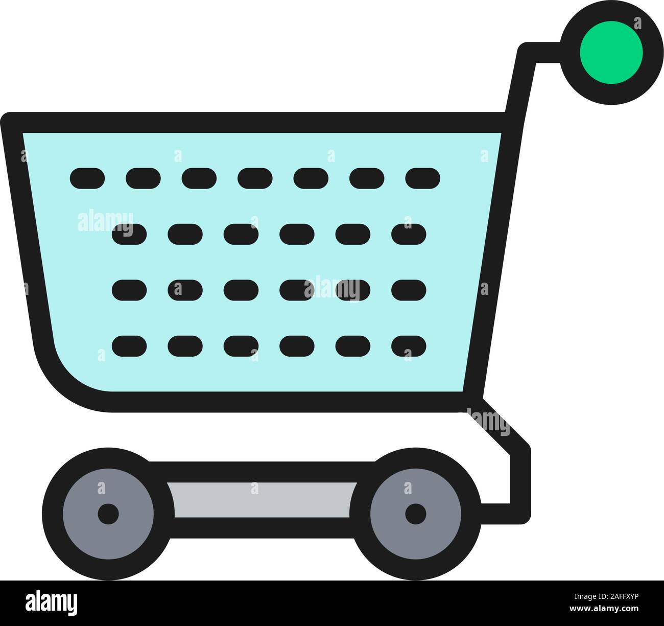 Panier, chariot à plat sur l'icône de la ligne de couleur. Isolé sur fond blanc Illustration de Vecteur