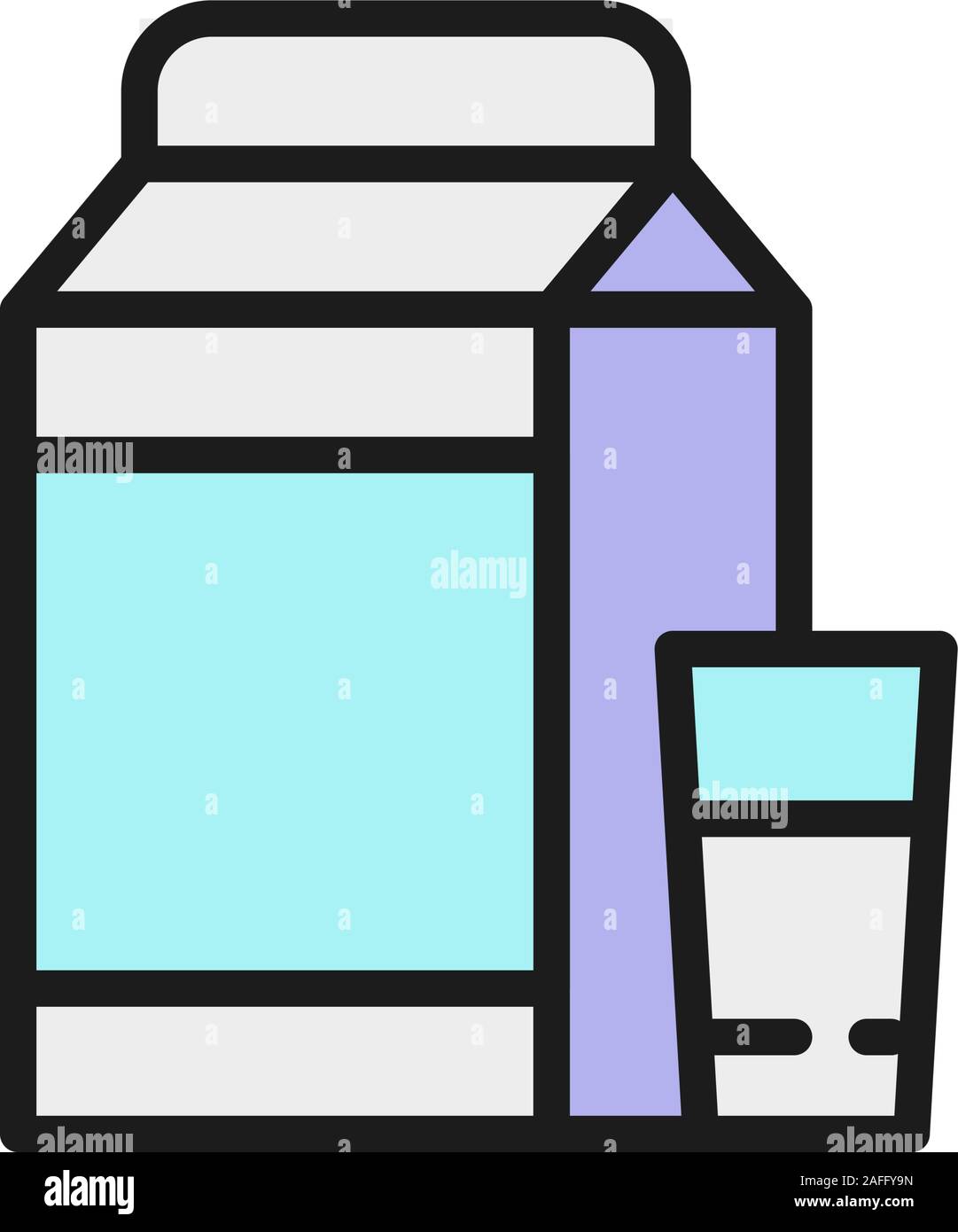 Le kéfir, lait, lactobacillus télévision couleur ligne icône. Isolé sur fond blanc Illustration de Vecteur