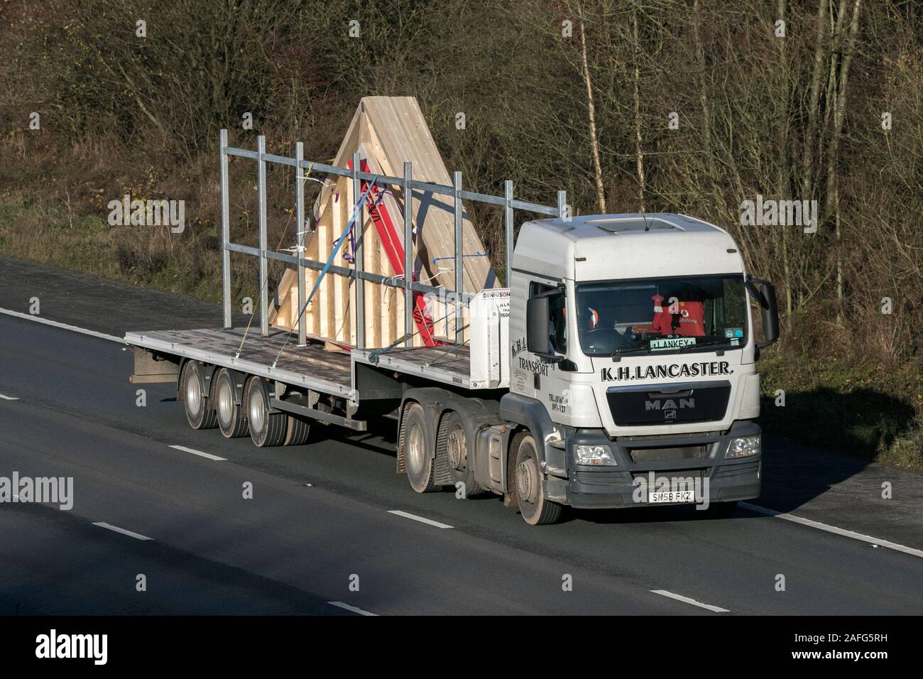 K H Lancaster fermes de toit roulant sur l'autoroute M61, près de Manchester, Royaume-Uni Banque D'Images