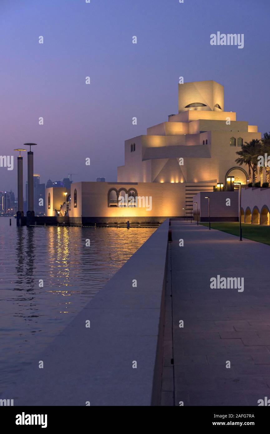 Voir la soirée du Musée d'Art Islamique, Doha, Qatar Banque D'Images