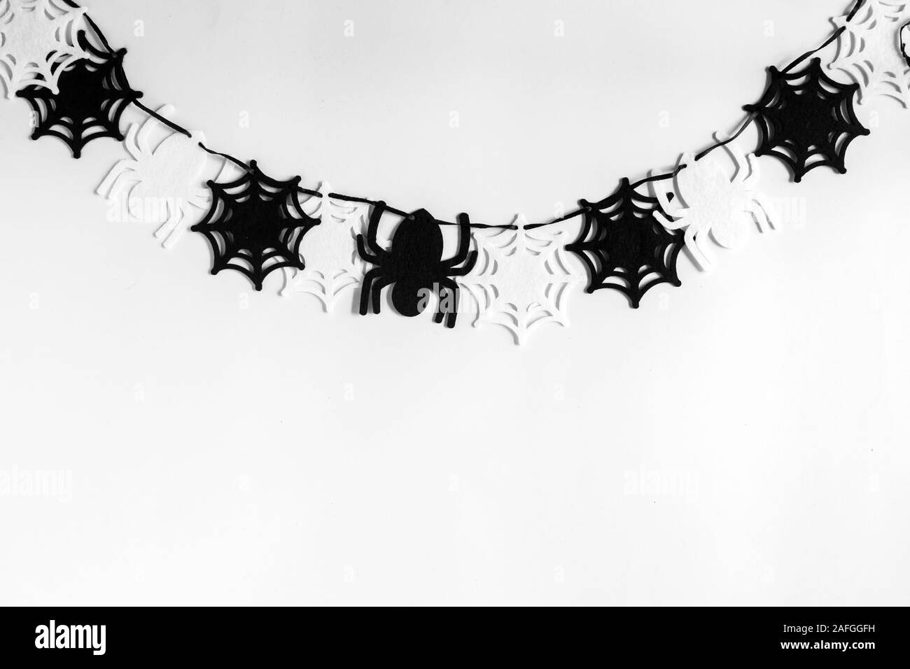 Ornement suspendu, scènes de festival d'Halloween. Décoration de la décoration de l'Halloween et fond orange. Banque D'Images