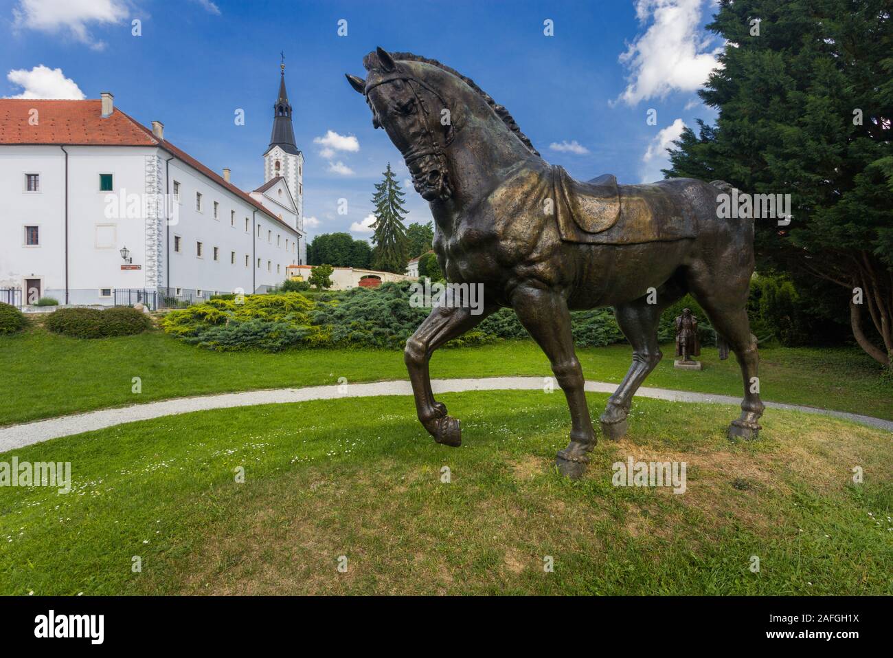 Statue d'un cheval dans la galerie d'Antun Augustincic en ville Klanjec, Zagorje, Croatie Banque D'Images