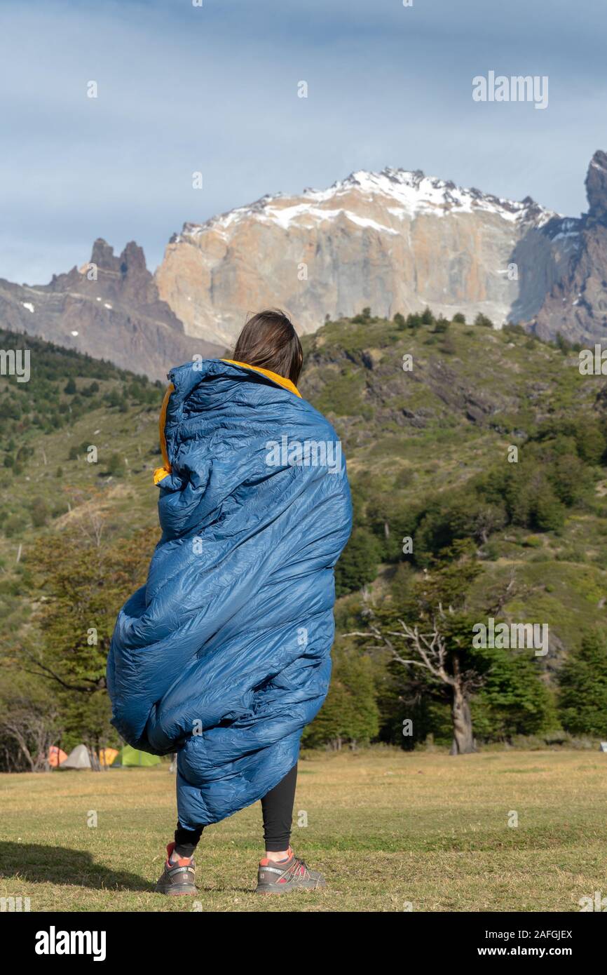 Trek de Torres del Paine en Patagonie, au Chili, en Amérique du Sud Banque D'Images