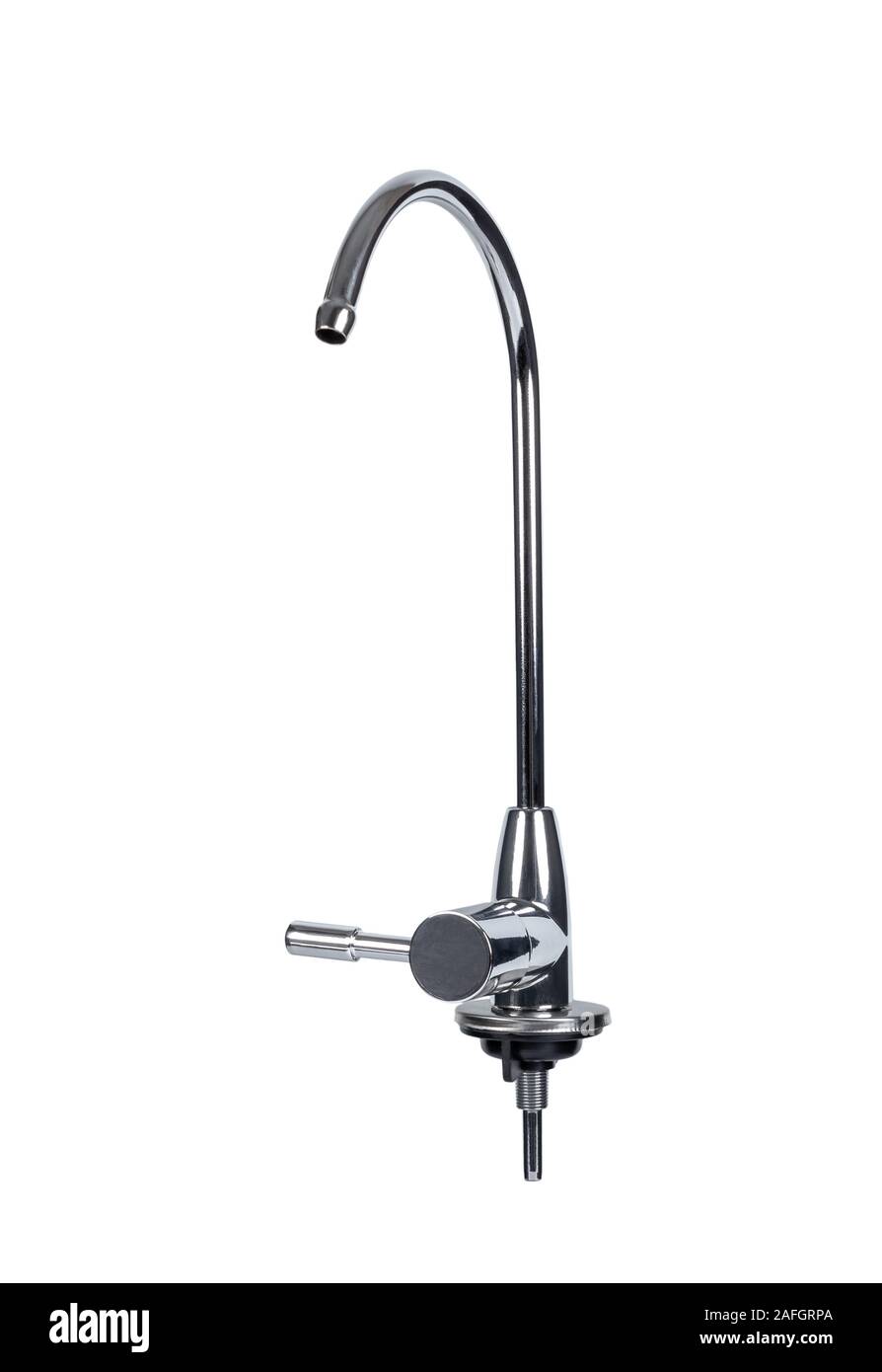 Filtre à eau pour robinet isolé sur fond blanc Banque D'Images