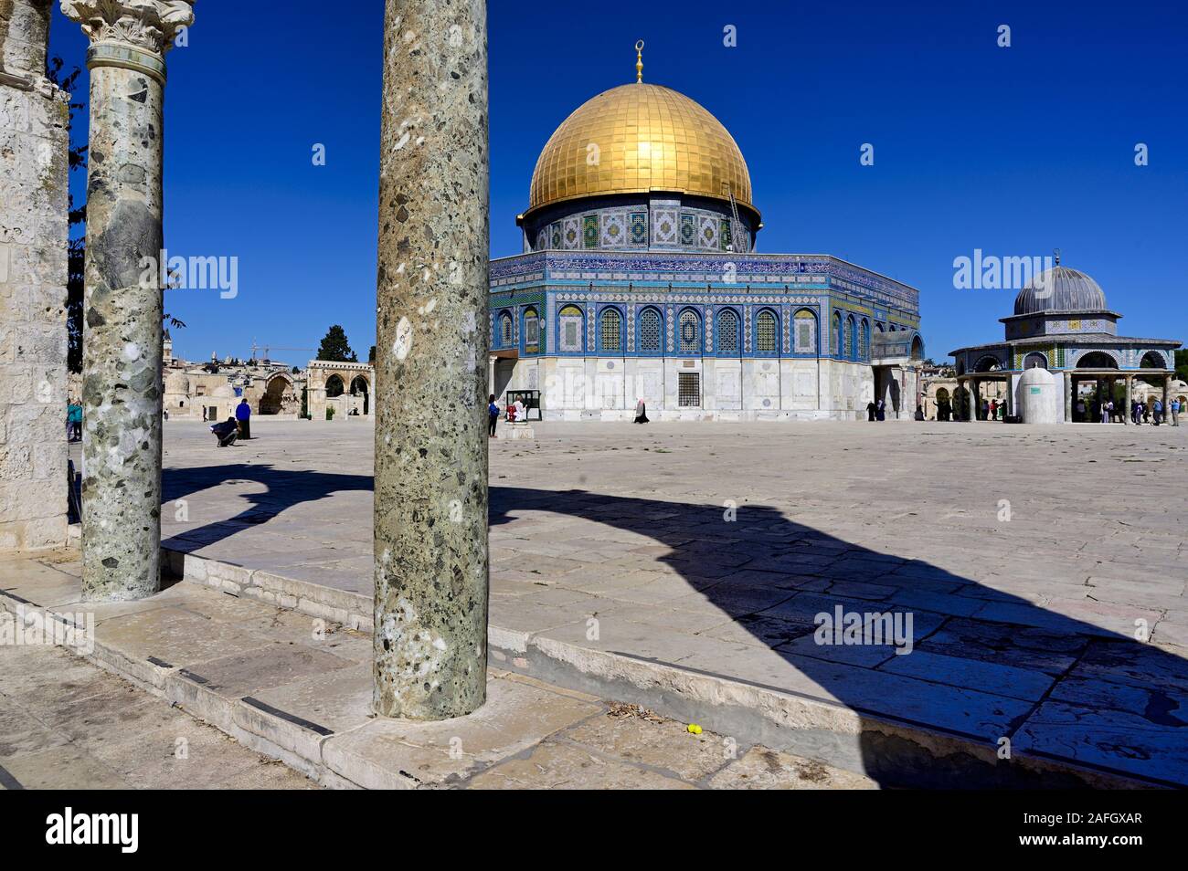 Jérusalem Israël. Dôme du rocher mosquée à Mont du Temple Banque D'Images