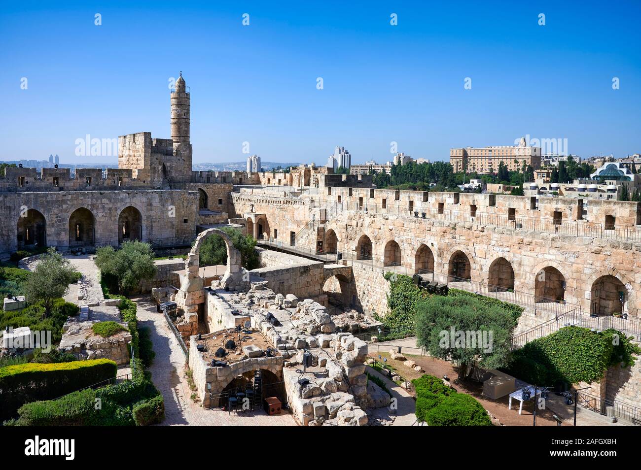 Jérusalem Israël. La tour de David Citadel Banque D'Images