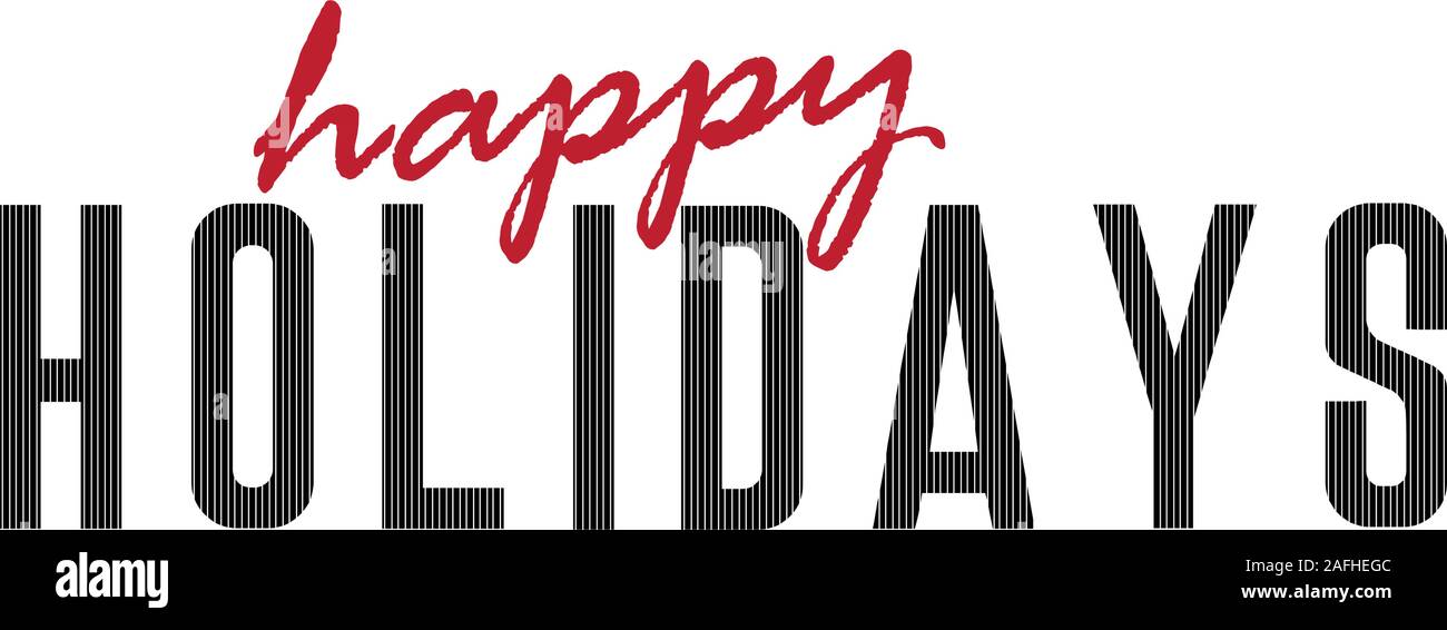 Le mot de bonnes vacances. Vector bannière avec le texte happy holidays Illustration de Vecteur