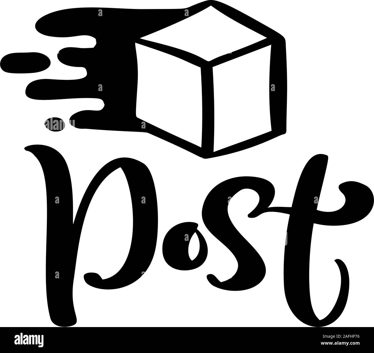 Logo de la logistique de transport texte calligraphie pour poste de livraison par messagerie ou courrier service d'expédition. Vector icône isolé pour le transport modèle Illustration de Vecteur