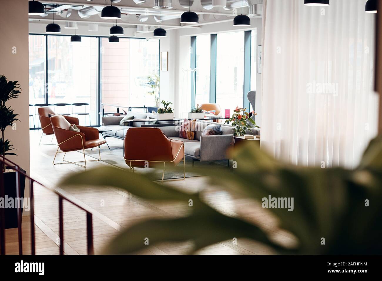 Zone de réception vide moderne en Open Plan Office Banque D'Images