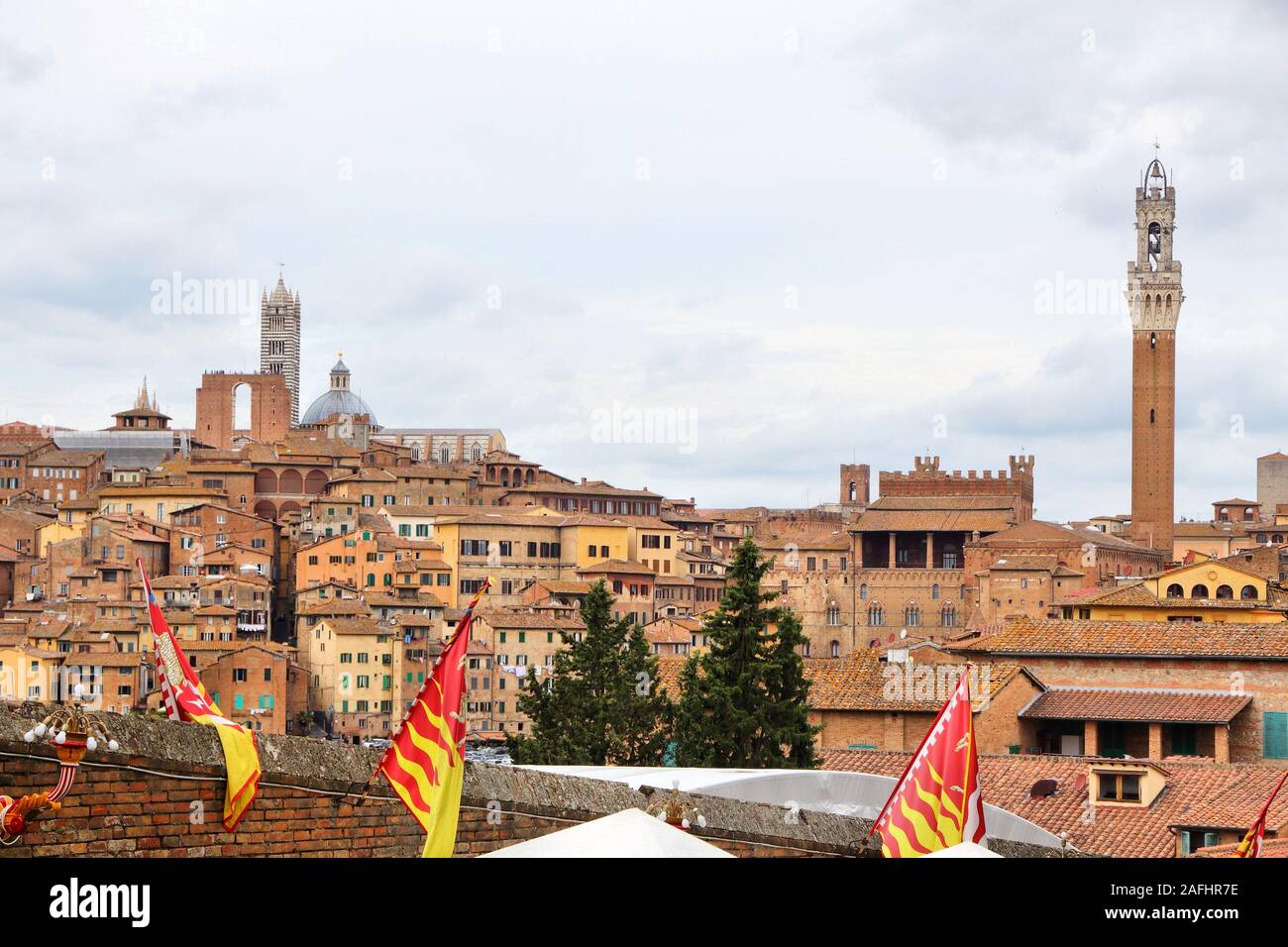 Les toits de Sienne, Italie - paysage urbain d'UNESCO World Heritage Site. Banque D'Images