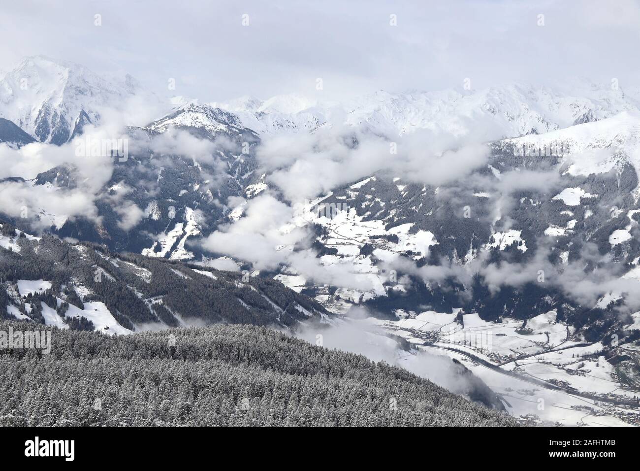 Autriche - Zell am Ziller, le Tyrol. Alpes centrale autrichienne. Banque D'Images